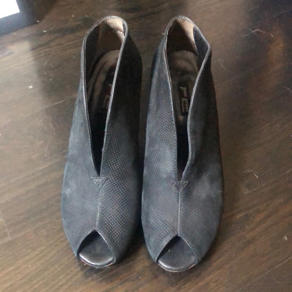 Paul green suede open toe booties